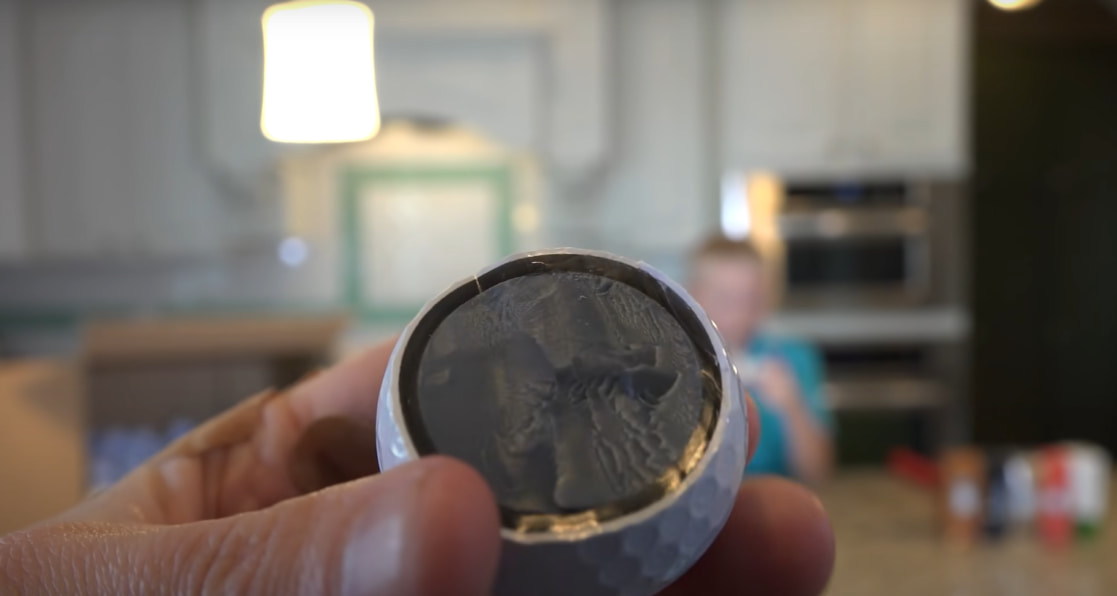 Golf ball, inside view