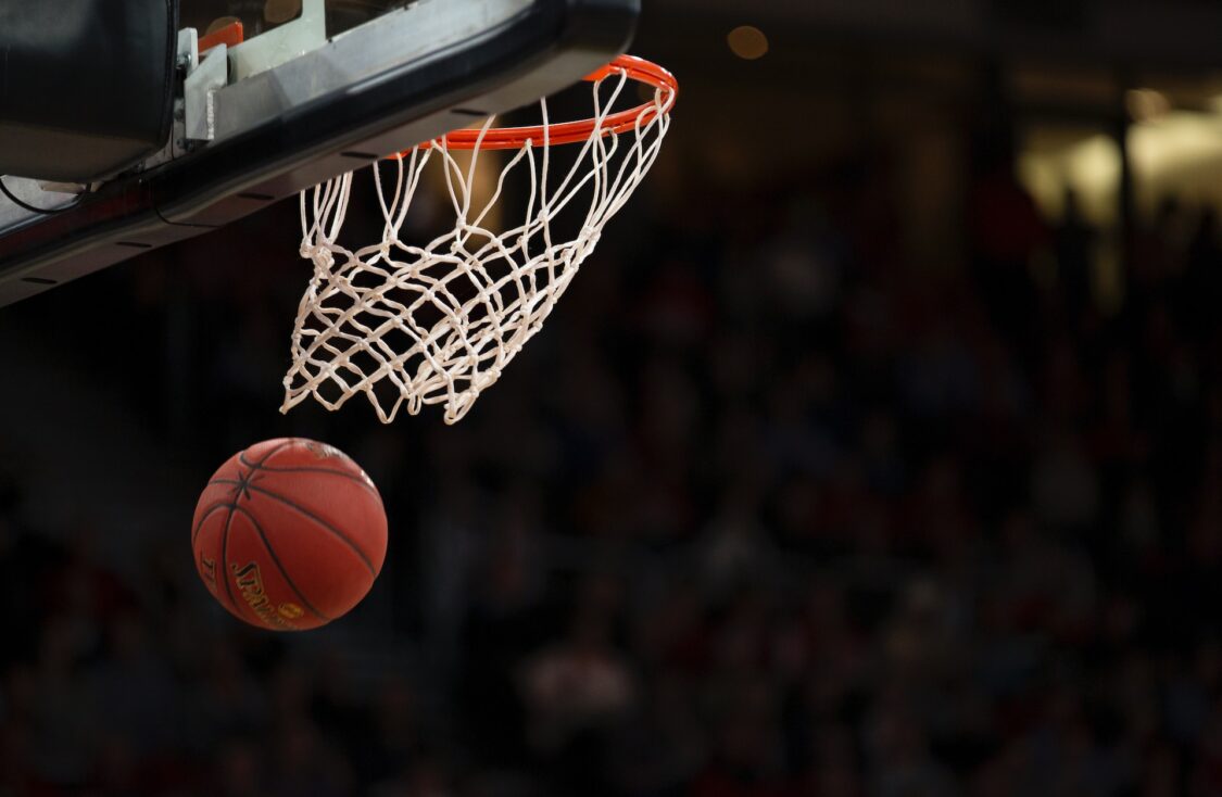 the ball falls through the ring