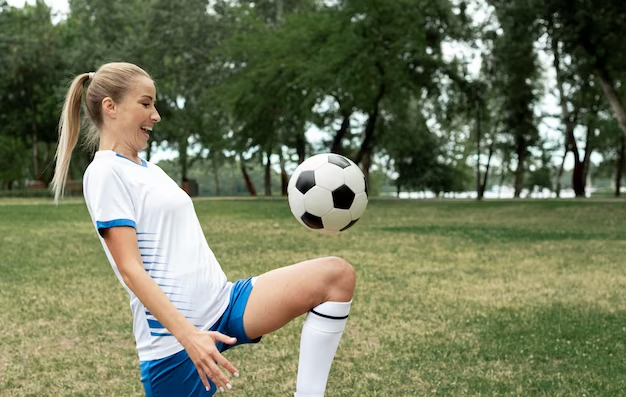 Girl training with a ball