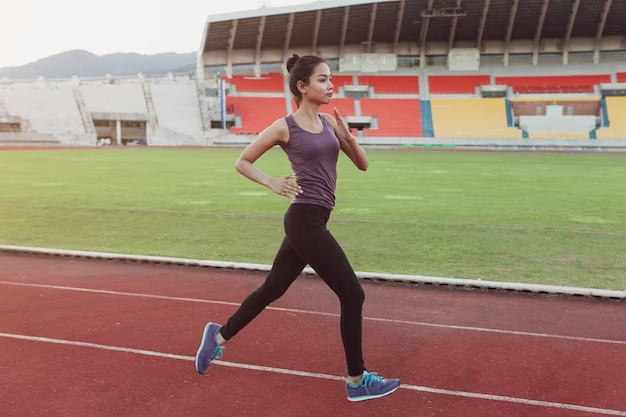 Young woman running