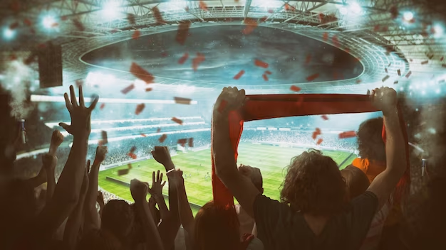 Festive audience at the stadium during a game