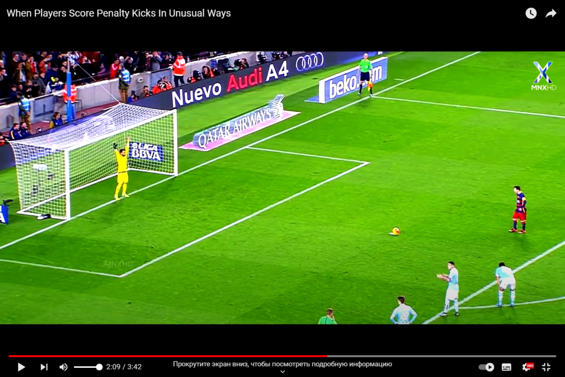 Player about to take a fake penalty